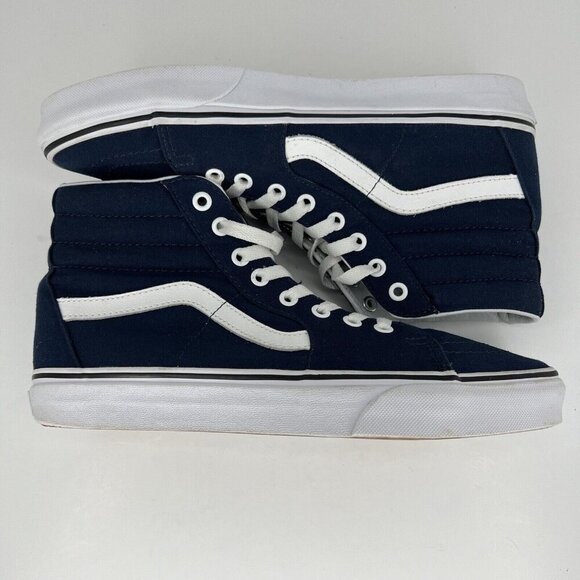 VANS Mens Sk8-Hi Skateboarding Shoes Navy Men's Sz 9 Women's Sz 10.5 Sneakers - Picture 6 of 10